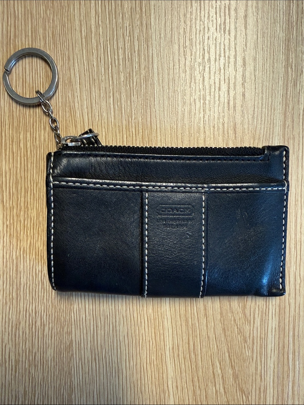 Vintage Coach Leather Mini Skinny Zip Wallet / Card Case